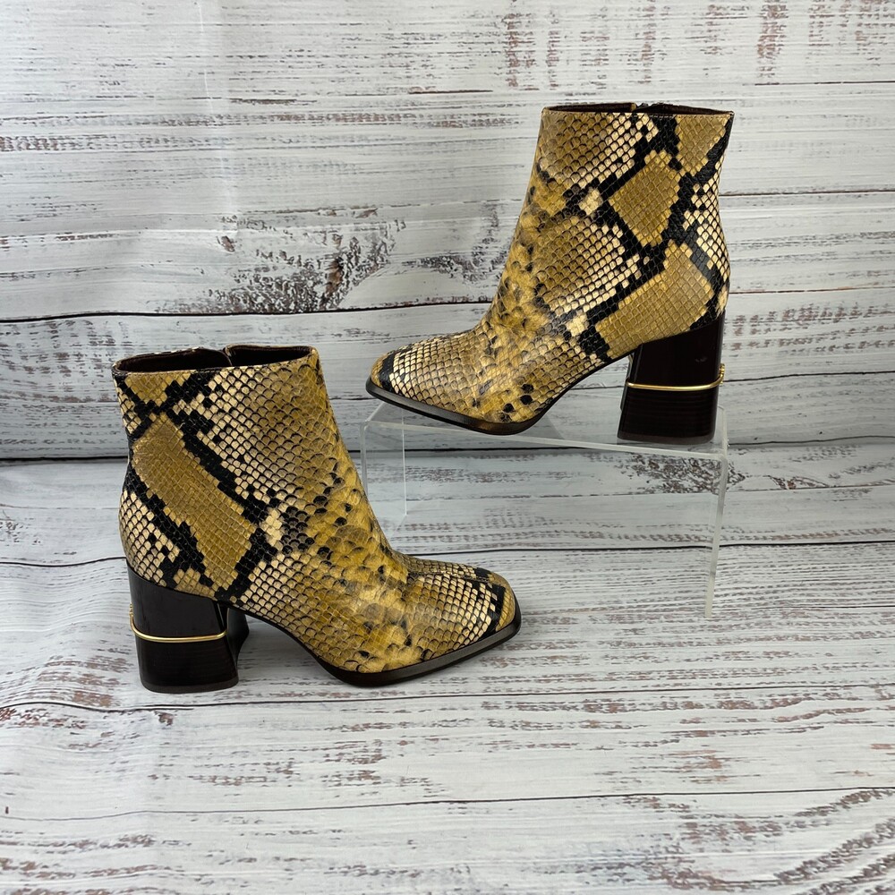 Tory Burch Ruby Women's 5 US M Ankle Boots Brown/Black Snakeskin